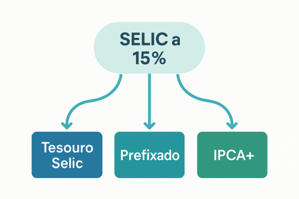 selic 15%, ipca+, Tesouro Selic, Prefixado